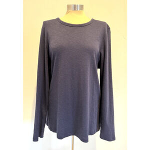CHICOS Size 3 XL/16 Cotton Modal Knit Long Sleeve Lightweight Blue Top